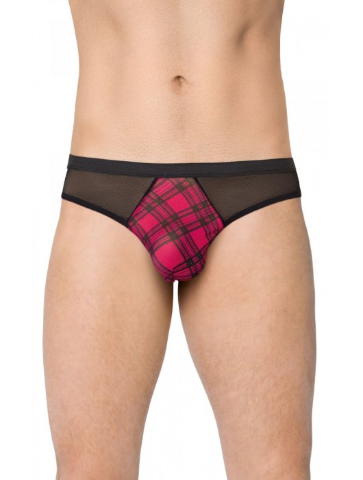 Черные мужские трусы с клетчатой вставкой по центру - SoftLine купить с доставкой