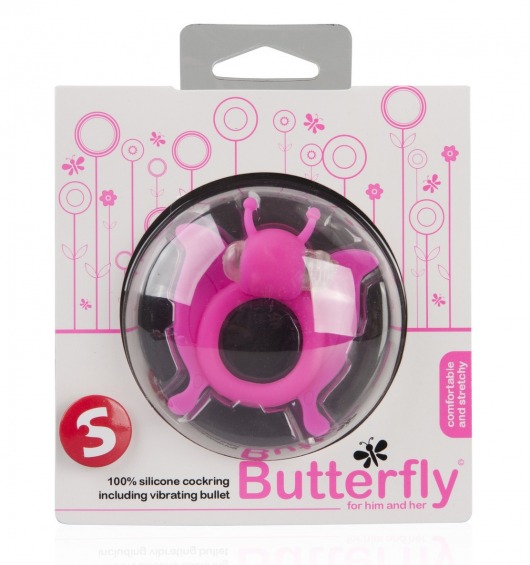 Розовая вибронасадка-бабочка Butterfly - Shots Media BV - в Москве купить с доставкой