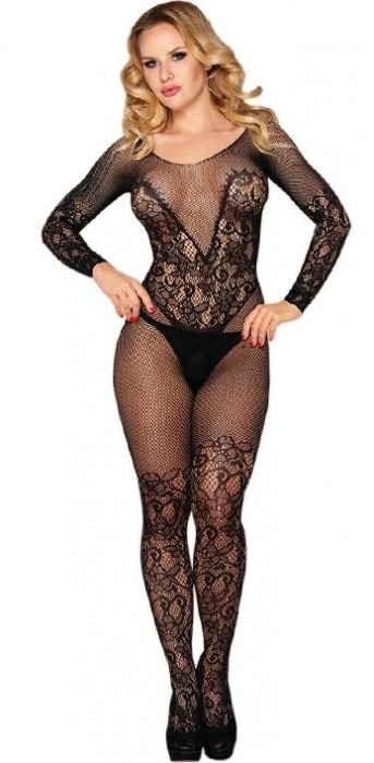 Кружевной комбинезон с длинным рукавом и интимным доступом - Sunspice купить с доставкой