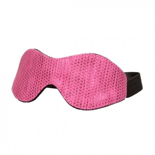 Розово-черная маска на резинке Tickle Me Pink Eye Mask - California Exotic Novelties - купить с доставкой в Москве
