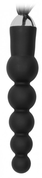Черная плеть с рукоятью-елочкой Whip with Curved Silicone Dildo - 49,5 см. - Shots Media BV - купить с доставкой в Москве