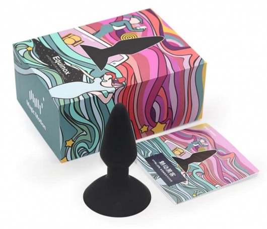 Чёрная вибровтулка Equinox с присоской - Magic Motion