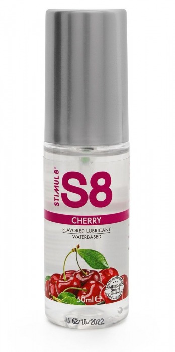 Смазка на водной основе S8 Flavored Lube со вкусом вишни - 50 мл. - Stimul8 - купить с доставкой в Москве