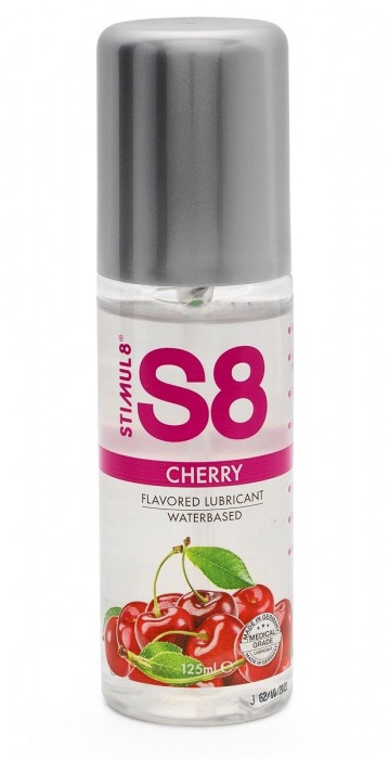 Смазка на водной основе S8 Flavored Lube со вкусом вишни - 125 мл. - Stimul8 - купить с доставкой в Москве