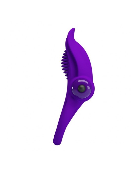 Фиолетовое силиконовое эрекционное кольцо с вибрацией и подхватом мошонки - Baile - в Москве купить с доставкой