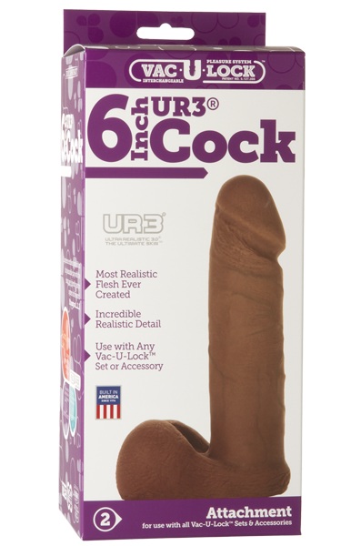 Насадка-мулат для трусиков Vac-U-Lock 6  ULTRASKYN Cock - 17,3 см. - Doc Johnson - купить с доставкой в Москве