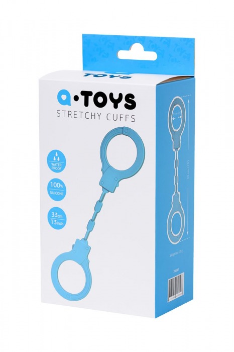 Голубые силиконовые наручники A-Toys без ключа - A-toys - купить с доставкой в Москве
