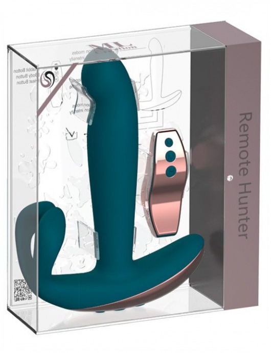 Зеленый анальный вибратор с дополнительным стимулятором Remote Hunter - 16,4 см. - ML Creation - в Москве купить с доставкой