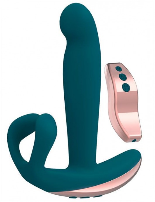 Зеленый анальный вибратор с дополнительным стимулятором Remote Hunter - 16,4 см. - ML Creation - в Москве купить с доставкой