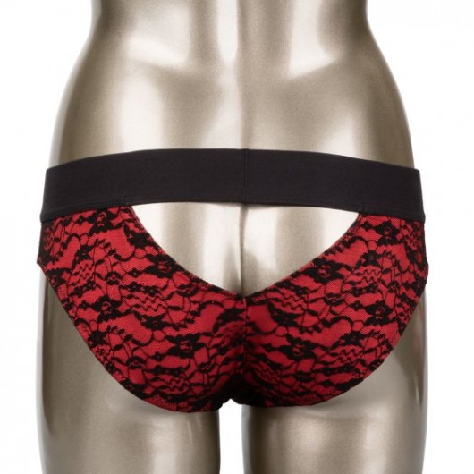 Красно-черные страпон-трусики Pegging Panty Set - размер L-XL - California Exotic Novelties - купить с доставкой в Москве