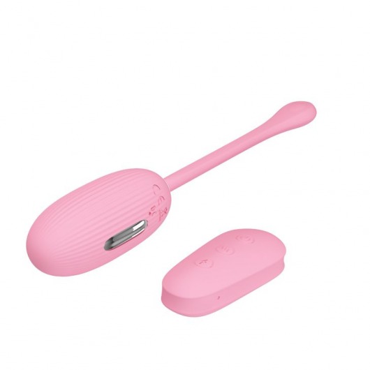 Нежно-розовое виброяйцо с функцией электростимуляции Shock Fun - Baile - купить с доставкой в Москве