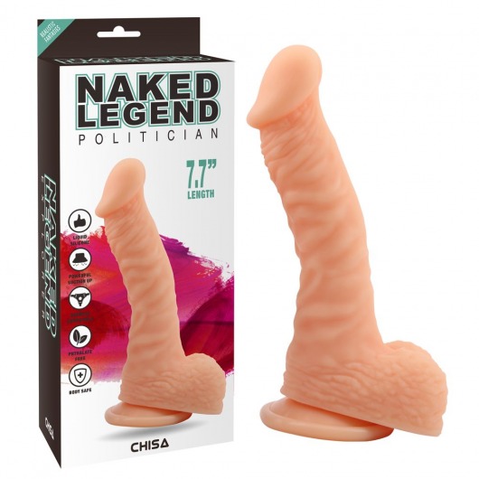 Телесный реалистичный фаллоимитатор Naked Legend на присоске - 19,5 см. - Chisa