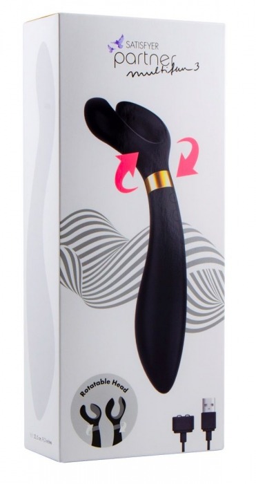 Чёрный вибромассажер для пар Satisfyer Partner Multifun 3 - Satisfyer