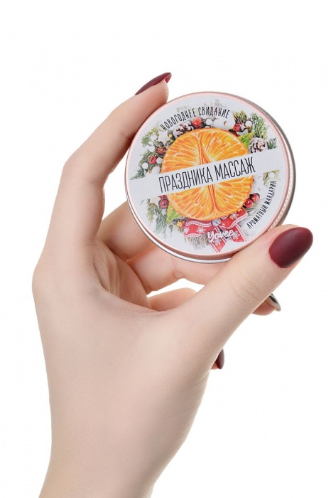 Массажная свеча «Праздника массаж» с ароматом мандарина - 30 мл. - ToyFa - купить с доставкой в Москве