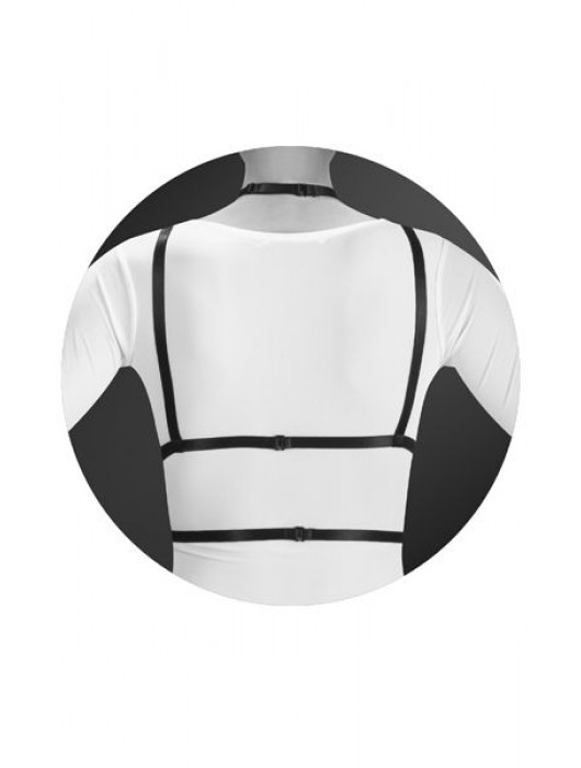 Черная упряжь на грудь Laura - Bijoux Pour Toi - купить с доставкой в Москве