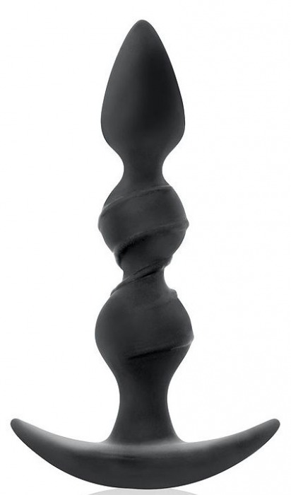 Черная витая пробка-елочка с ограничителем - 16 см. - Sex Expert