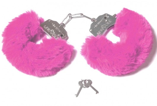 Шикарные наручники с пушистым розовым мехом - Le Frivole - купить с доставкой в Москве