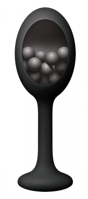 Черная анальная пробка с шариками внутри Rattler - 12,7 см. - NS Novelties