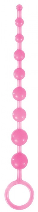 Розовая анальная цепочка-елочка Pleasure Beads - 30 см. - NS Novelties