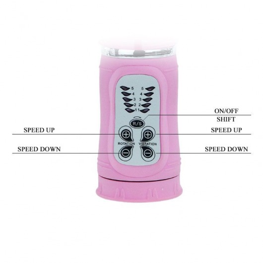 Вибратор Rock Bunny с ротацией головки - 26 см. - Baile