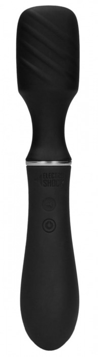 Черный универсальный вибратор с электростимуляцией Electro Vibrating Wand - Shots Media BV - купить с доставкой в Москве