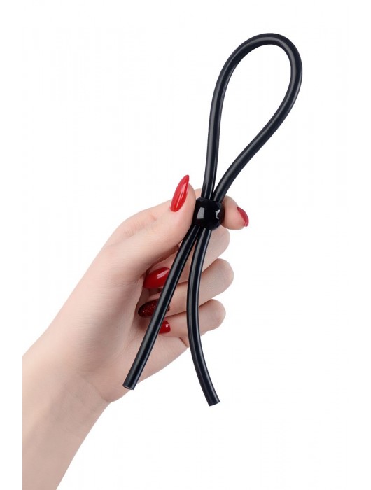 Черное лассо на пенис с одной бусиной - A-toys - в Москве купить с доставкой