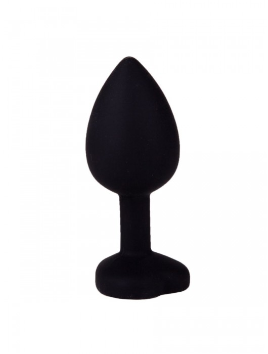 Черная силиконовая пробка с радужным кристаллом - 7,3 см. - Джага-Джага - купить с доставкой в Москве