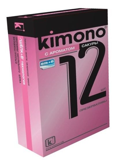 Презервативы KIMONO с ароматом сакуры - 12 шт. - Kimono - купить с доставкой в Москве