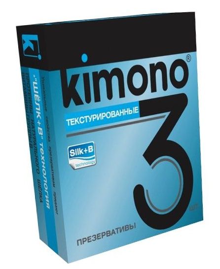 Текстурированные презервативы KIMONO - 3 шт. - Kimono - купить с доставкой в Москве