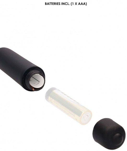 Черный стимулятор уретры с вибрацией Silicone Vibrating Bullet Plug With Beaded Tip - Shots Media BV - купить с доставкой в Москве
