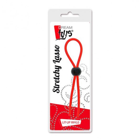 Красное эрекционное лассо с одной бусиной-утяжкой STRETCHY THIN LASSO - Dream Toys - в Москве купить с доставкой