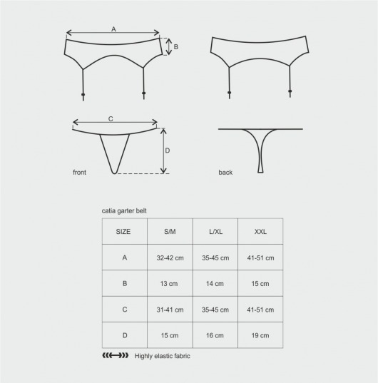 Кружевной пояс для чулок Catia в комплекте с трусиками-стрингами - Obsessive купить с доставкой