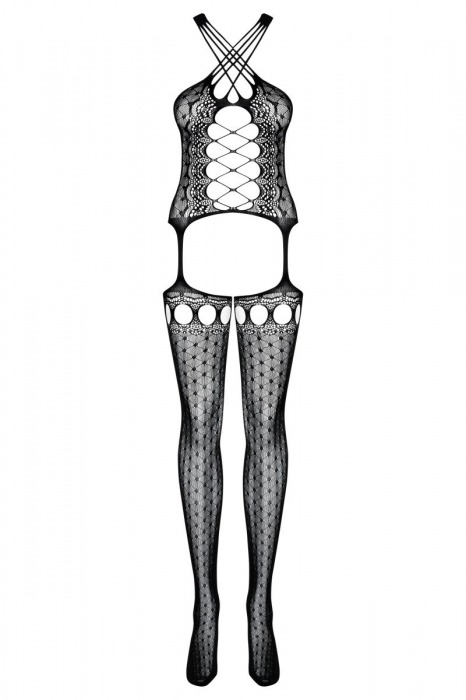 Роскошный комбинезон с имитацией шнуровки и чулок - Obsessive купить с доставкой