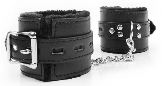 Черные наручники на металлических карабинах - Bior toys - купить с доставкой в Москве