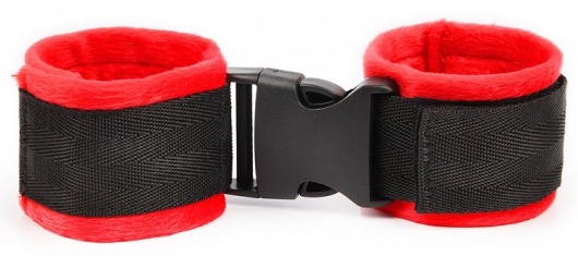 Красно-черные мягкие наручники на липучке - Bior toys - купить с доставкой в Москве