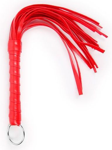 Красная плеть с рукоятью в оплетке - 28 см. - Bior toys - купить с доставкой в Москве