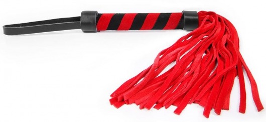 Красная многохвостовая плеть с круглой красно-черной ручкой - 39 см. - Bior toys - купить с доставкой в Москве