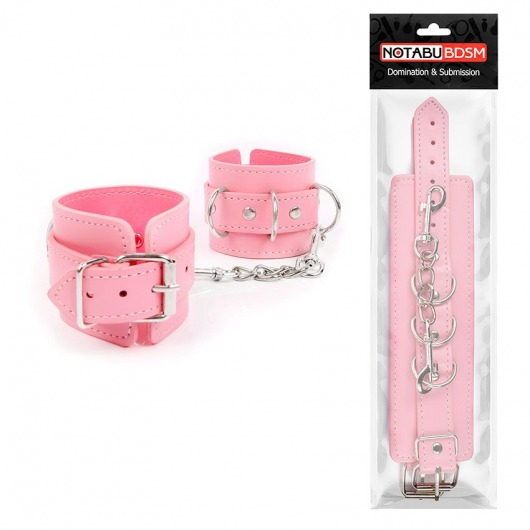 Розовые наручники на регулируемых ремешках с цепочкой - Bior toys - купить с доставкой в Москве