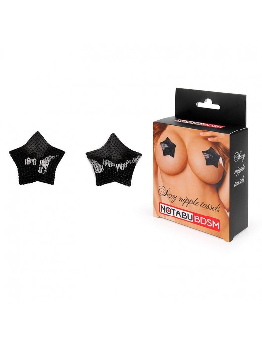 Черные пэстисы-звездочки с пайетками - Notabu купить с доставкой