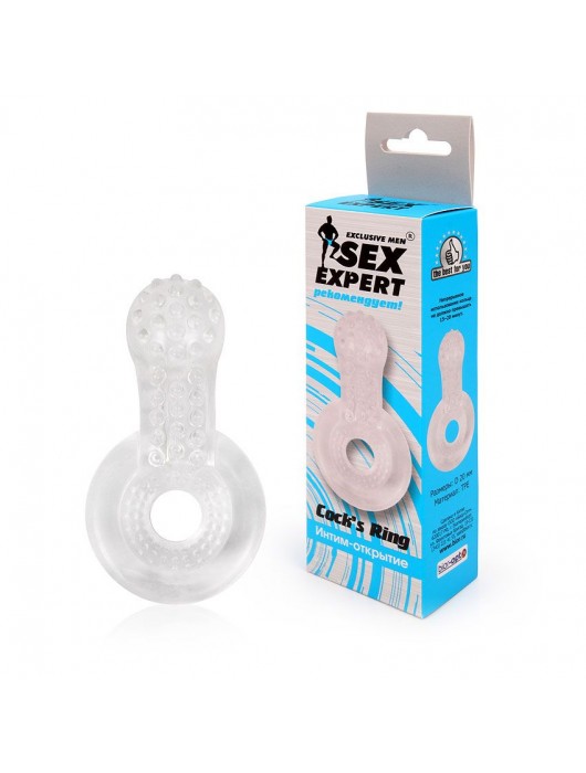 Прозрачное эрекционное кольцо с шипиками - Sex Expert - в Москве купить с доставкой