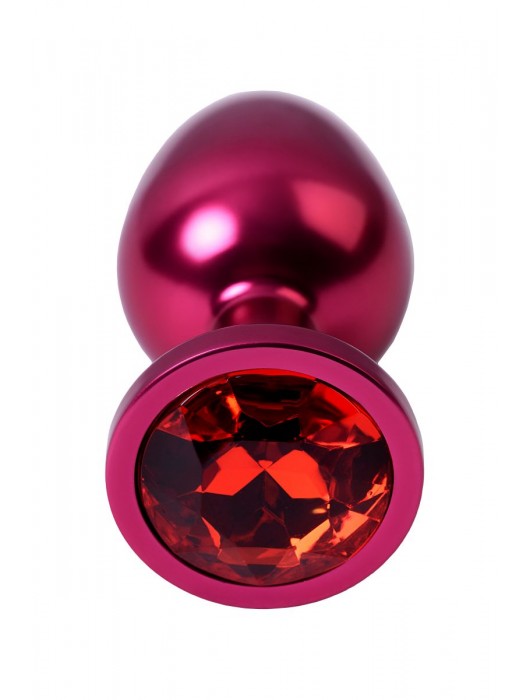 Красный анальный плаг с кристаллом красного цвета - 8,2 см. - ToyFa - купить с доставкой в Москве