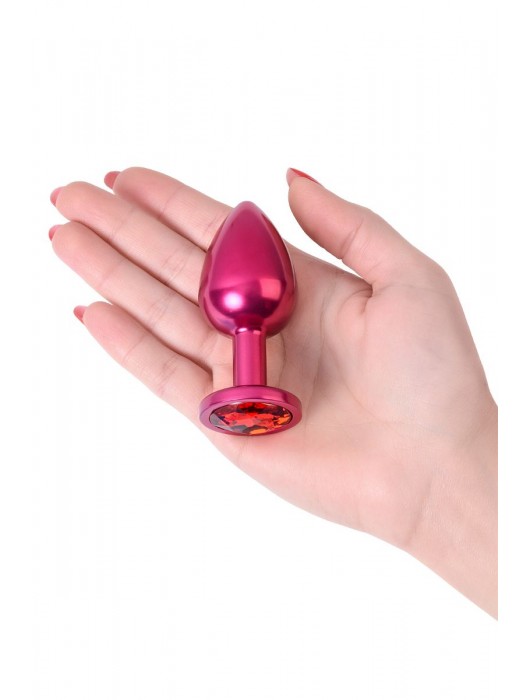 Красный анальный плаг с кристаллом красного цвета - 8,2 см. - ToyFa - купить с доставкой в Москве