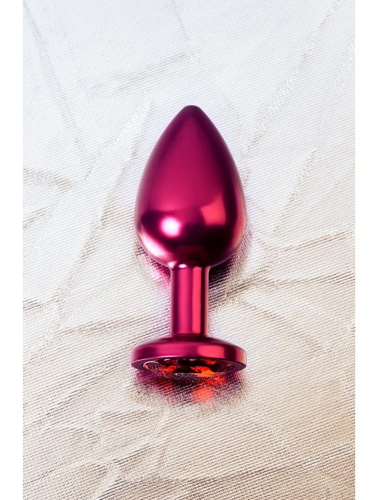 Красный анальный плаг с кристаллом красного цвета - 8,2 см. - ToyFa - купить с доставкой в Москве
