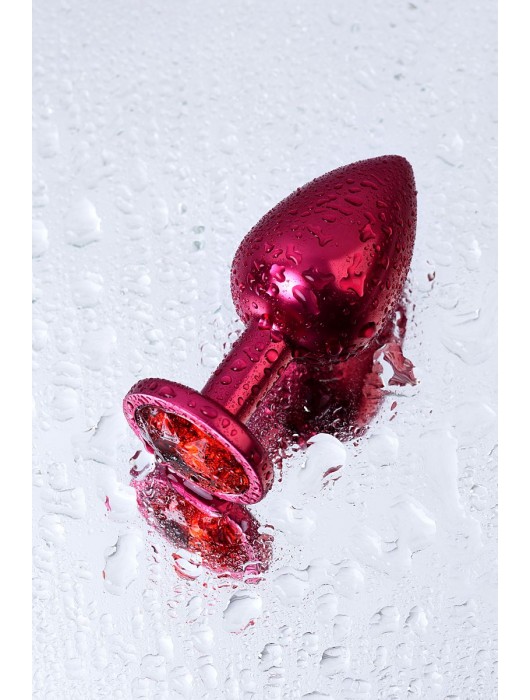 Красный анальный плаг с кристаллом красного цвета - 8,2 см. - ToyFa - купить с доставкой в Москве