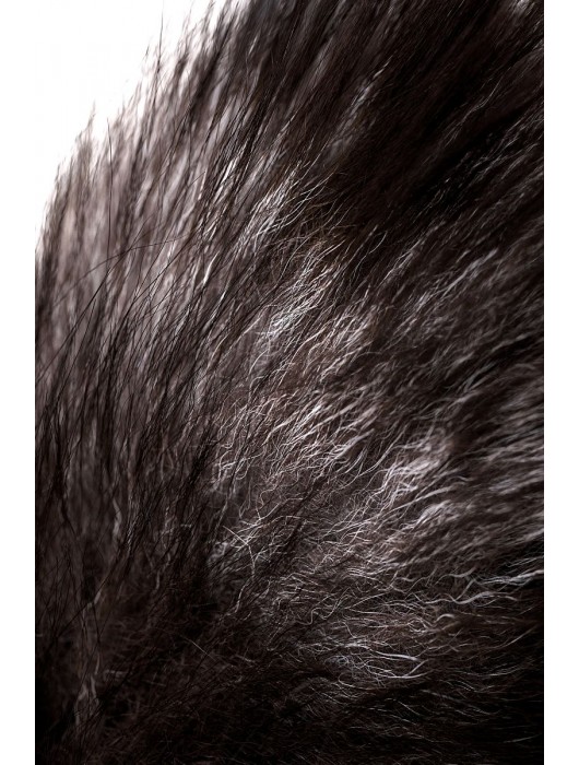 Серебристая металлическая анальная втулка с хвостом чернобурой лисы - размер S - ToyFa - купить с доставкой в Москве