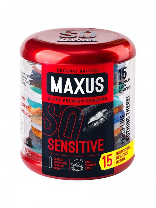 Ультратонкие презервативы в металлическом кейсе MAXUS Sensitive - 15 шт. - Maxus - купить с доставкой в Москве