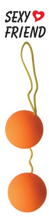 Оранжевые вагинальные шарики BALLS на шнурке - Bior toys