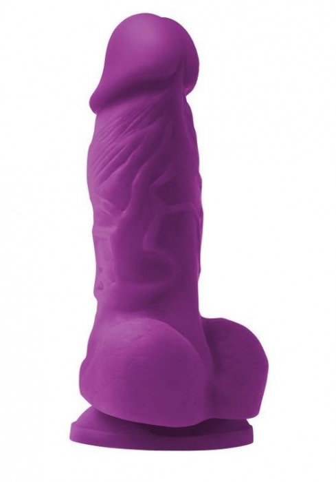 Фиолетовый фаллоимитатор на присоске Pleasures 4  - 14,2 см. - NS Novelties