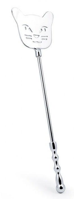 Серебристый металлический стек с котиком - 40 см. - Bior toys - купить с доставкой в Москве