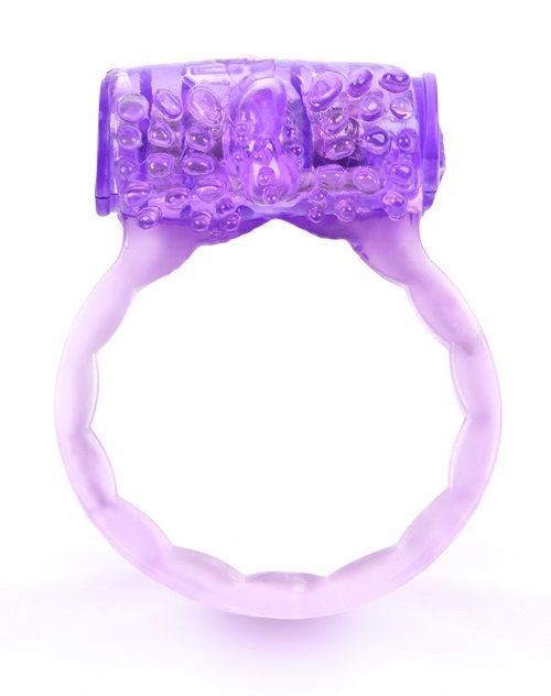 Фиолетовое эрекционное кольцо c вибропулей - Brazzers - в Москве купить с доставкой